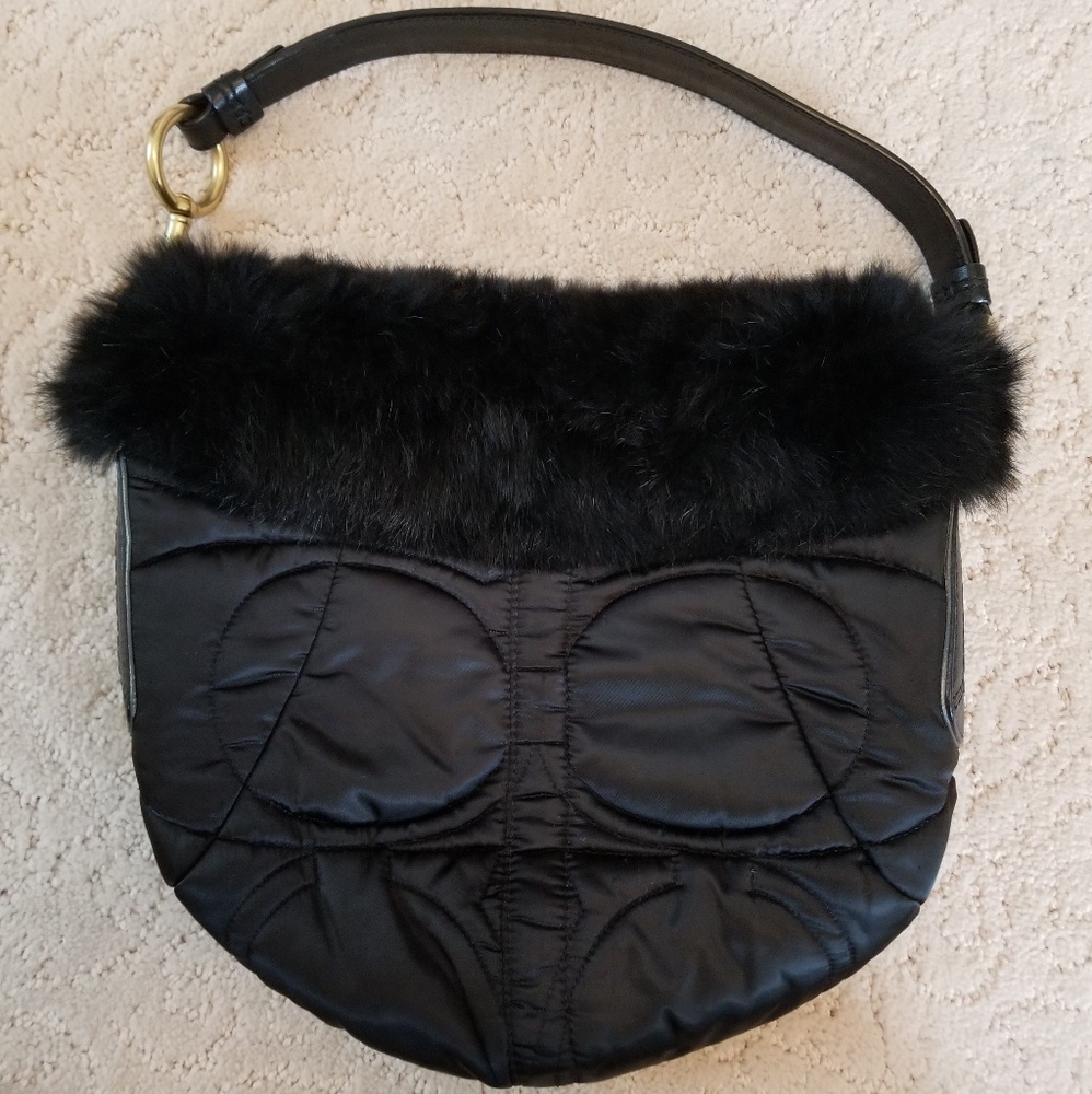 Real fur mint condition black coach